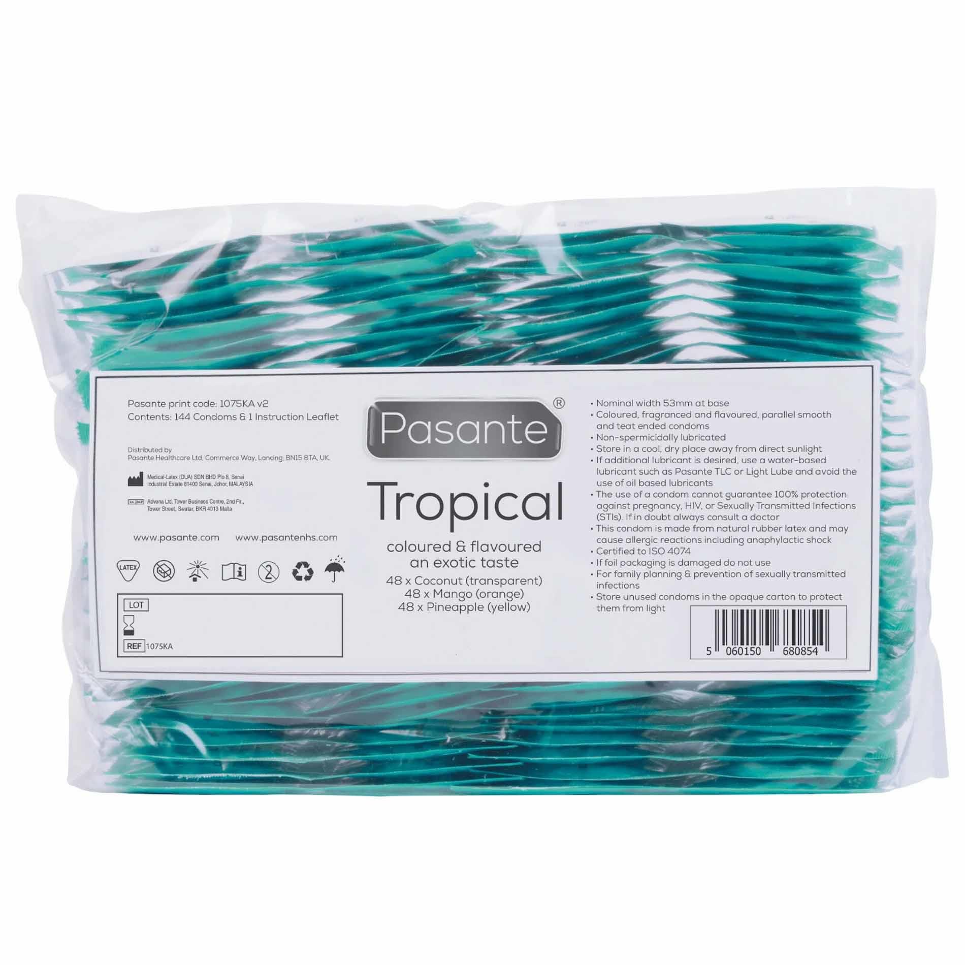 Prezerwatywy Pasante Tropical - zestaw 144 sztuk