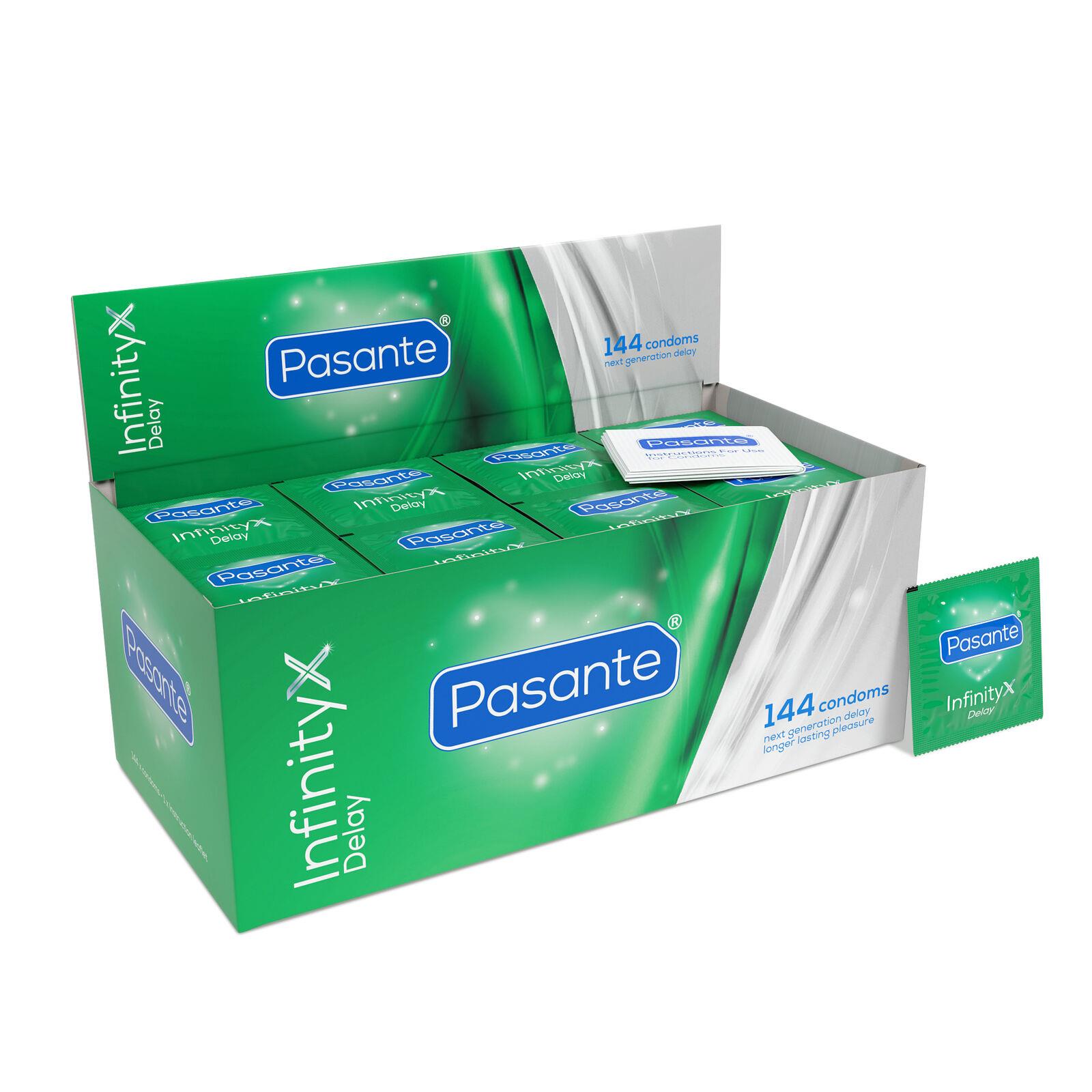 Prezerwatywy Pasante Infinity X Delay - opóźniające, 144 sztuki