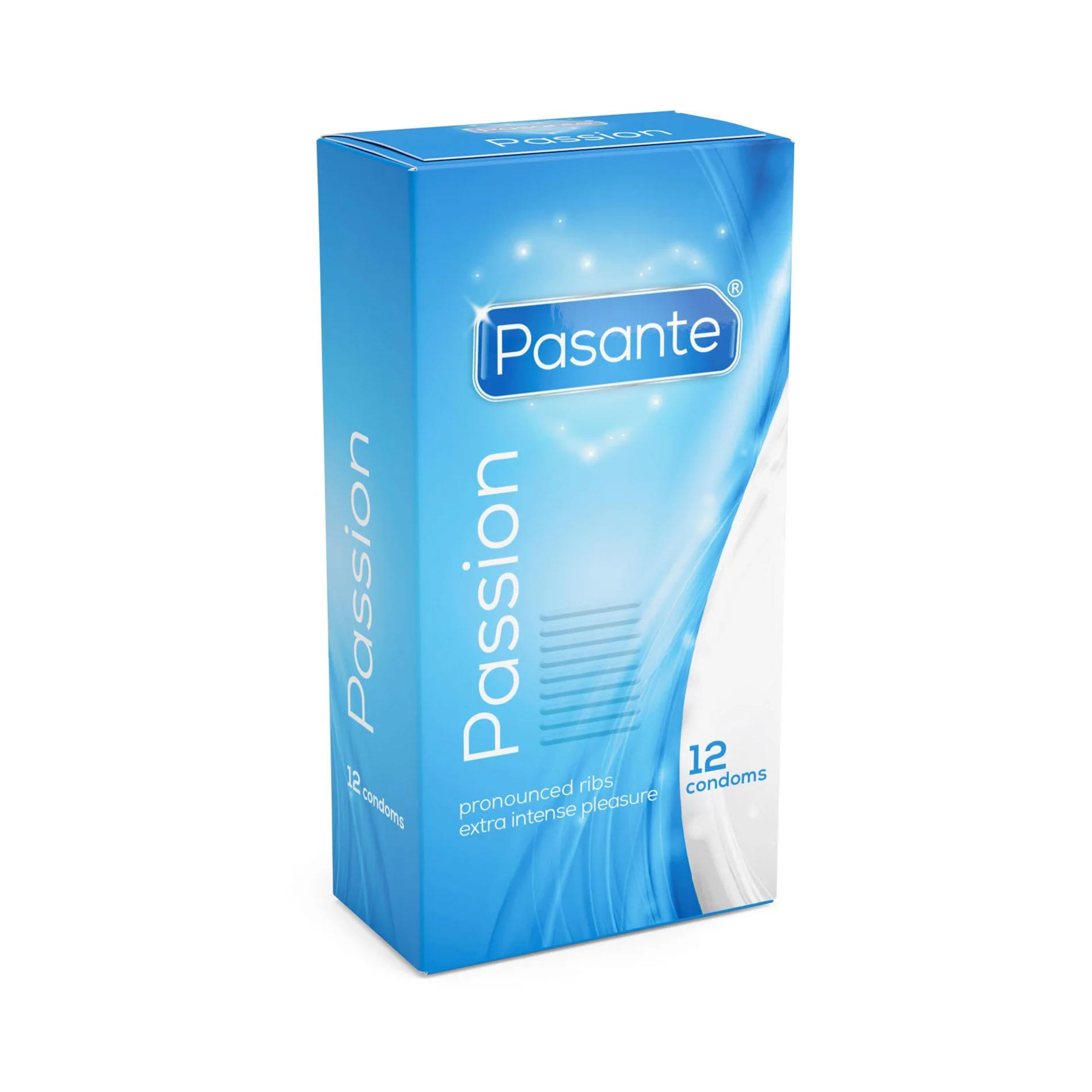 Prezerwatywy Pasante Ribbed Passion - prążkowane, 12 sztuk
