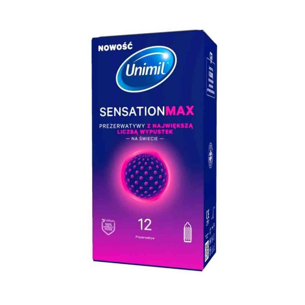 Prezerwatywy Unimil Sensation Max - prążkowane z wypustkami
