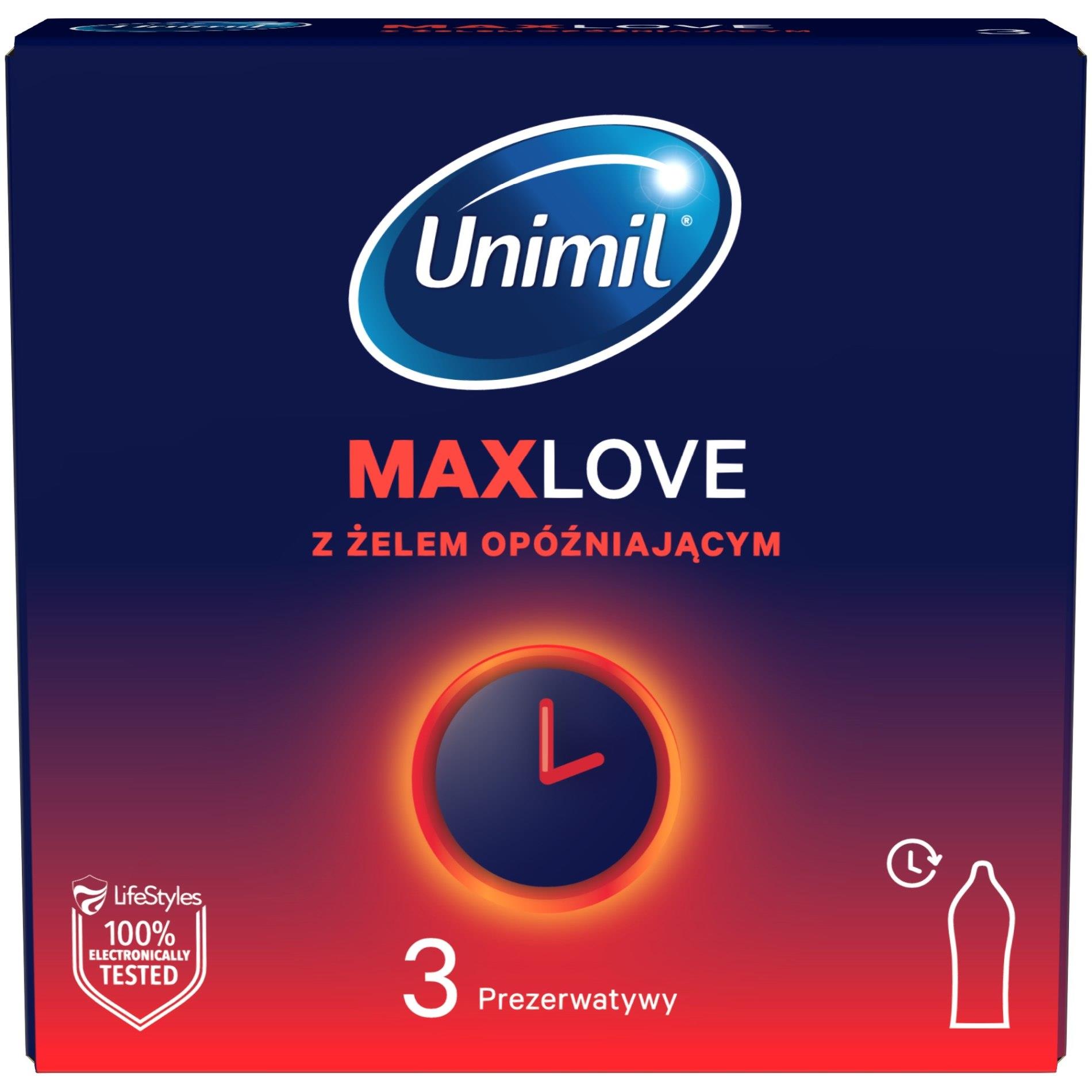 Prezerwatywy Unimil Max Love - opóźniające wytrysk