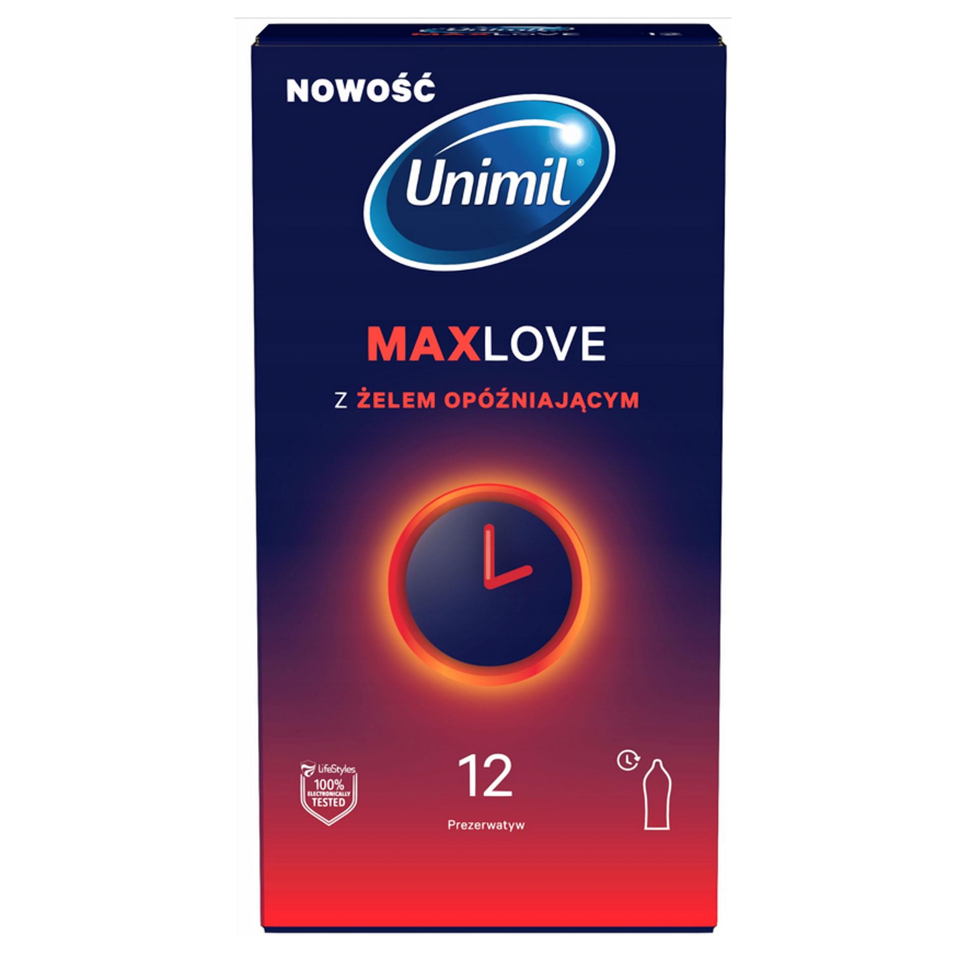 Prezerwatywy Unimil Max Love - opóźniające wytrysk