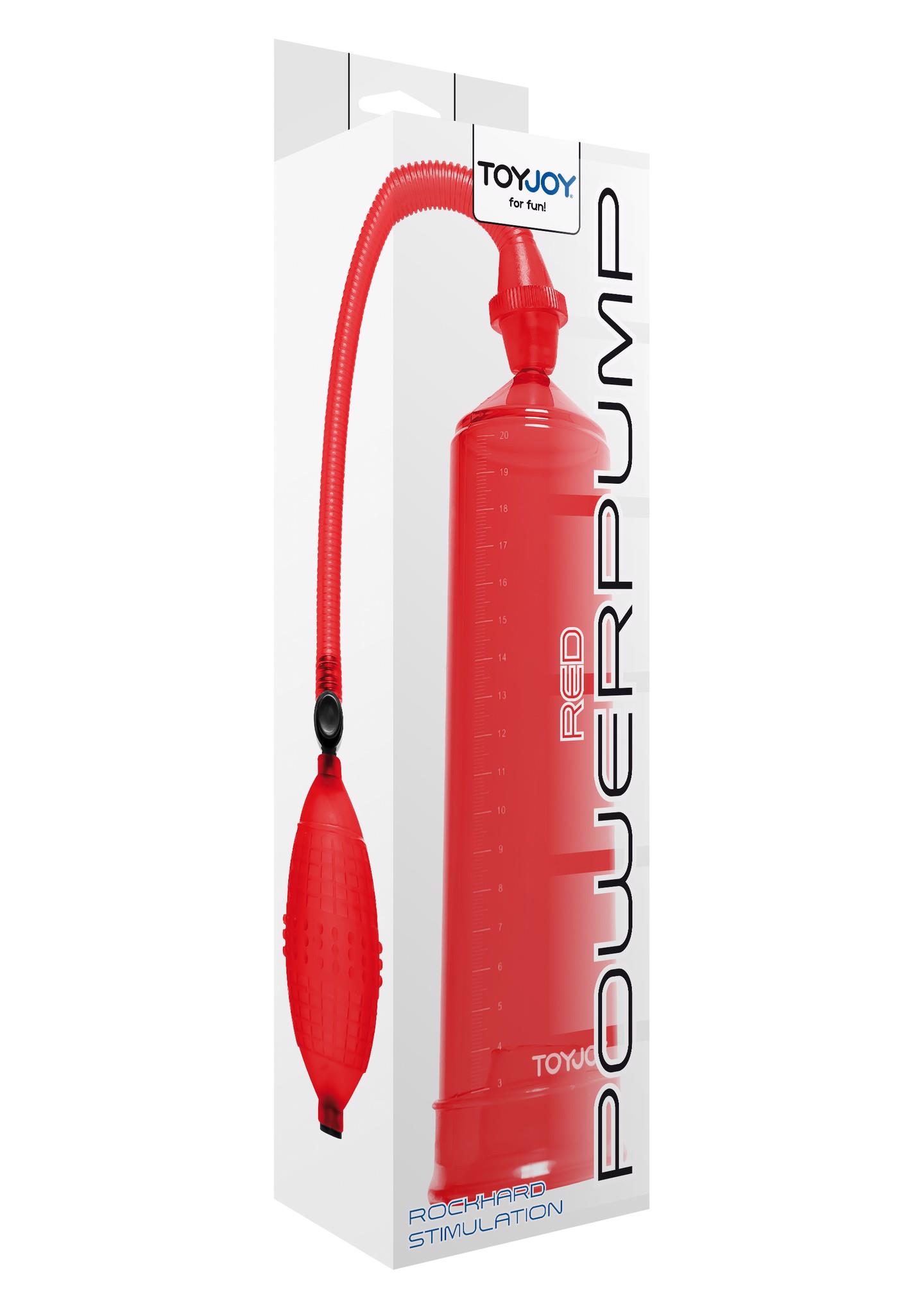 Pompka próżniowa ToyJoy Power Pump Red - PVC, z miarką