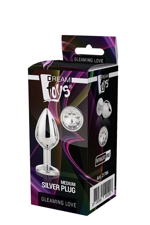 Korek analny Dream Toys Gleaming Love - stalowy, średni