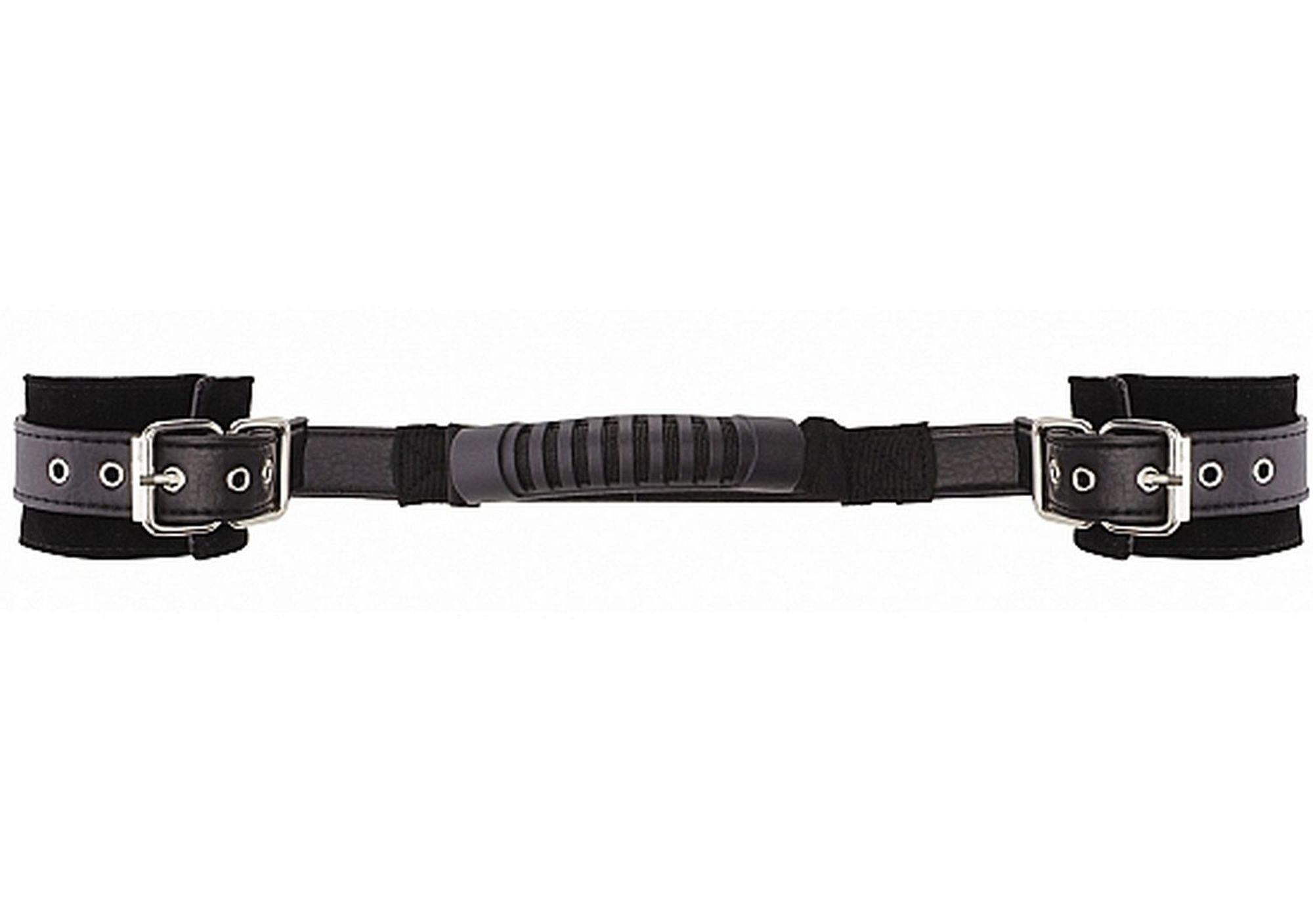 Kajdanki Ouch! Adjustable - skórzane z uchwytem