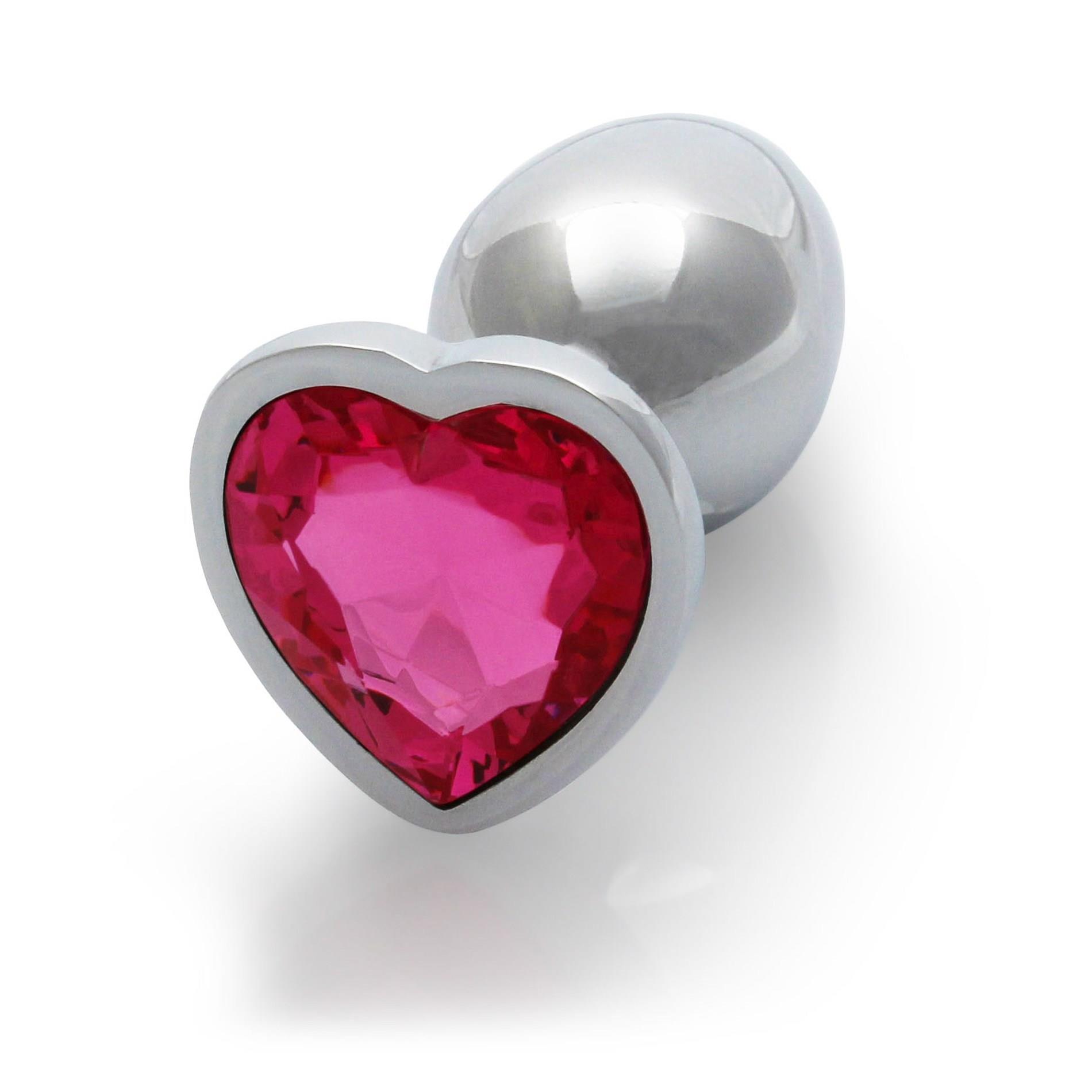 Korek analny Ouch! Heart Gem - aluminiowy z kryształem