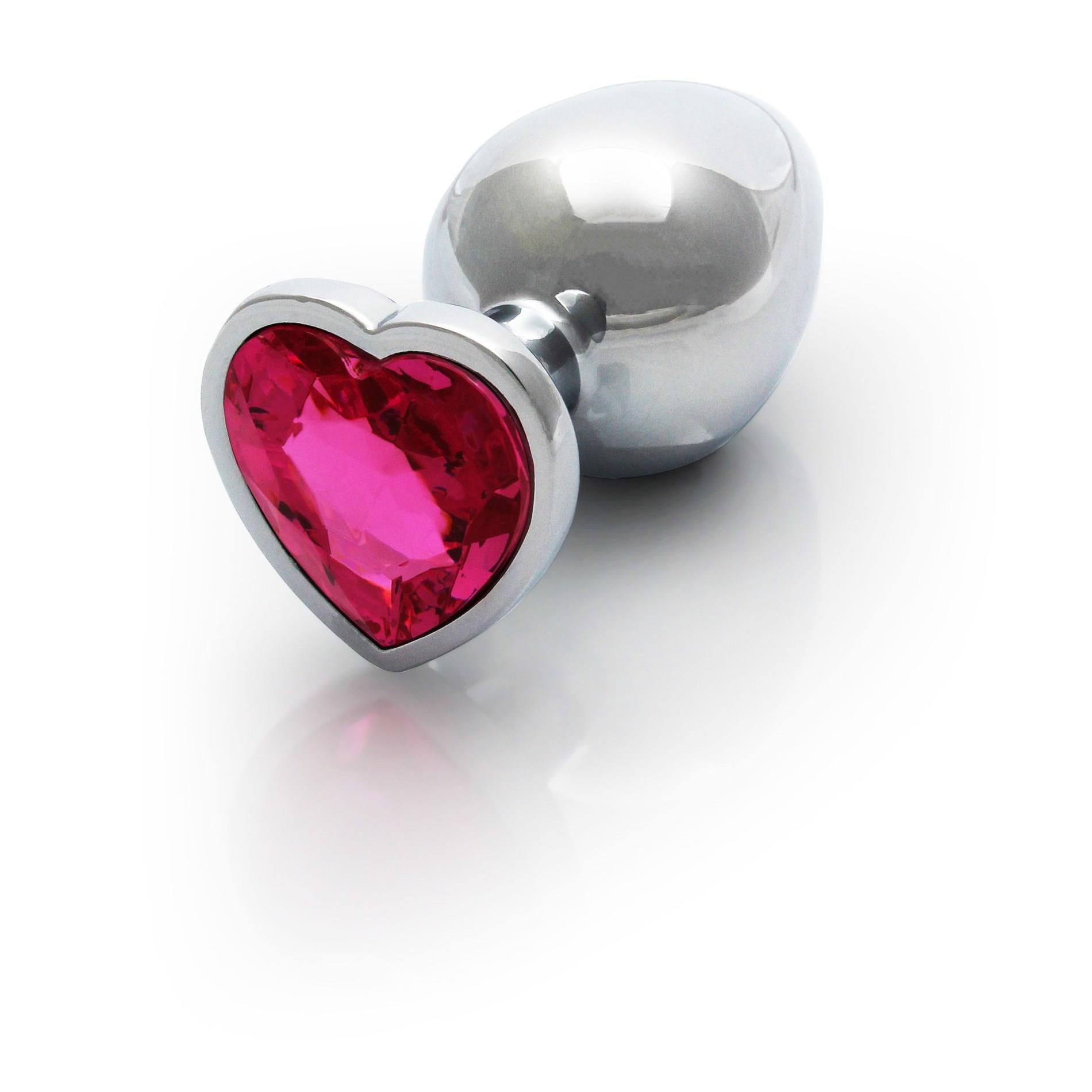 Korek analny Ouch! Heart Gem - aluminium z kryształem