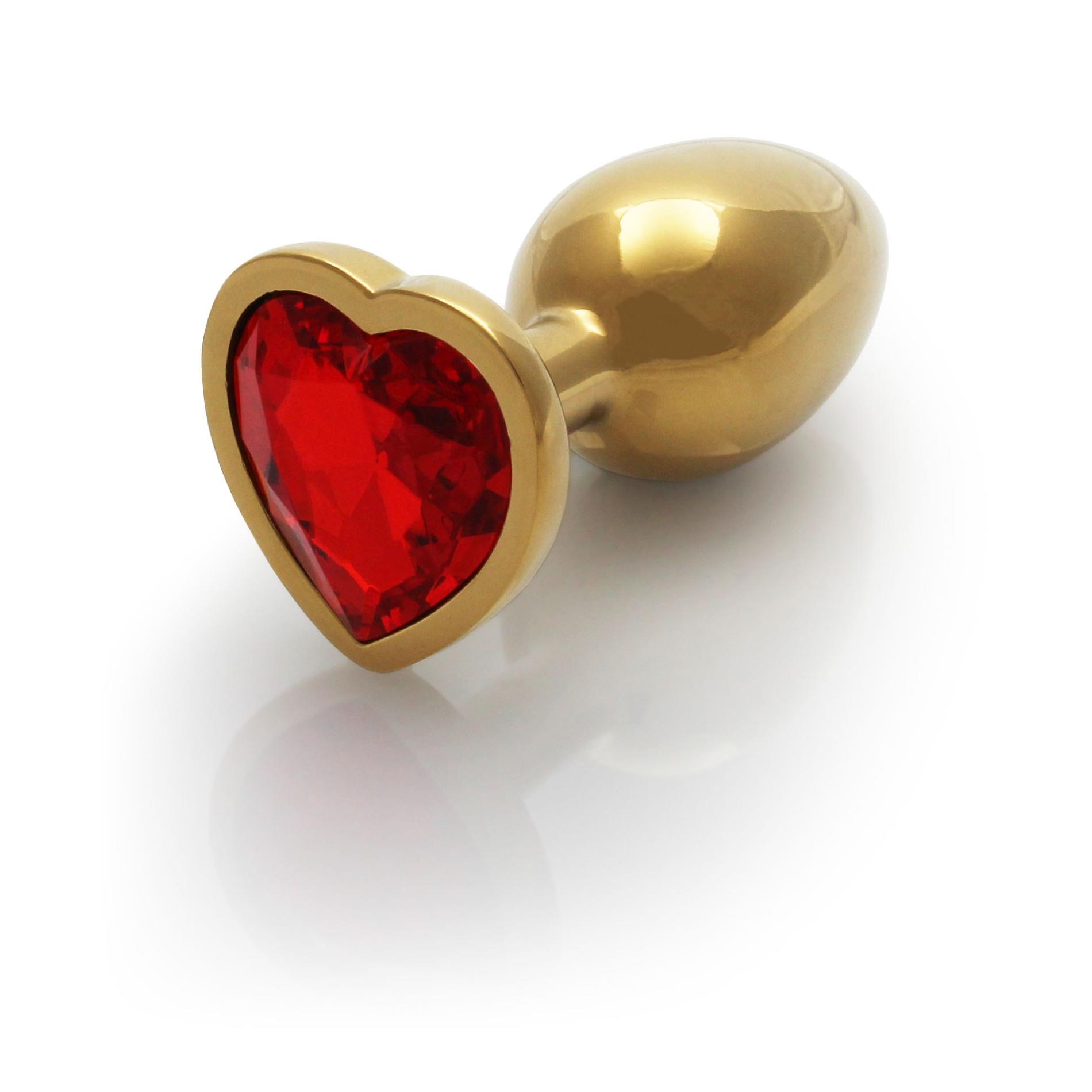 Korek analny Ouch! Heart Gem - aluminium z kryształem