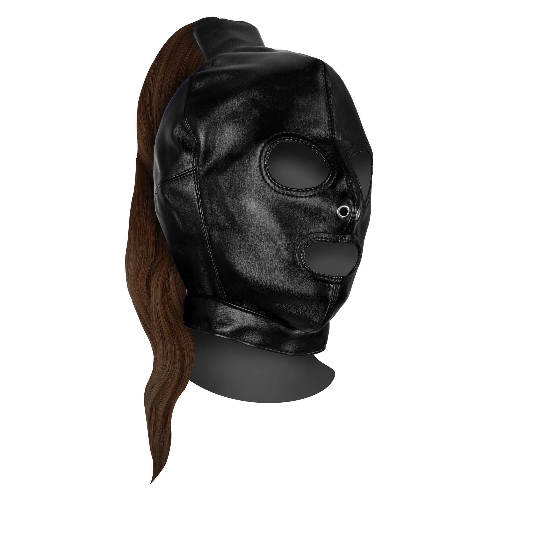 Maska Ouch! Mask with Brown Ponytail - regulowana