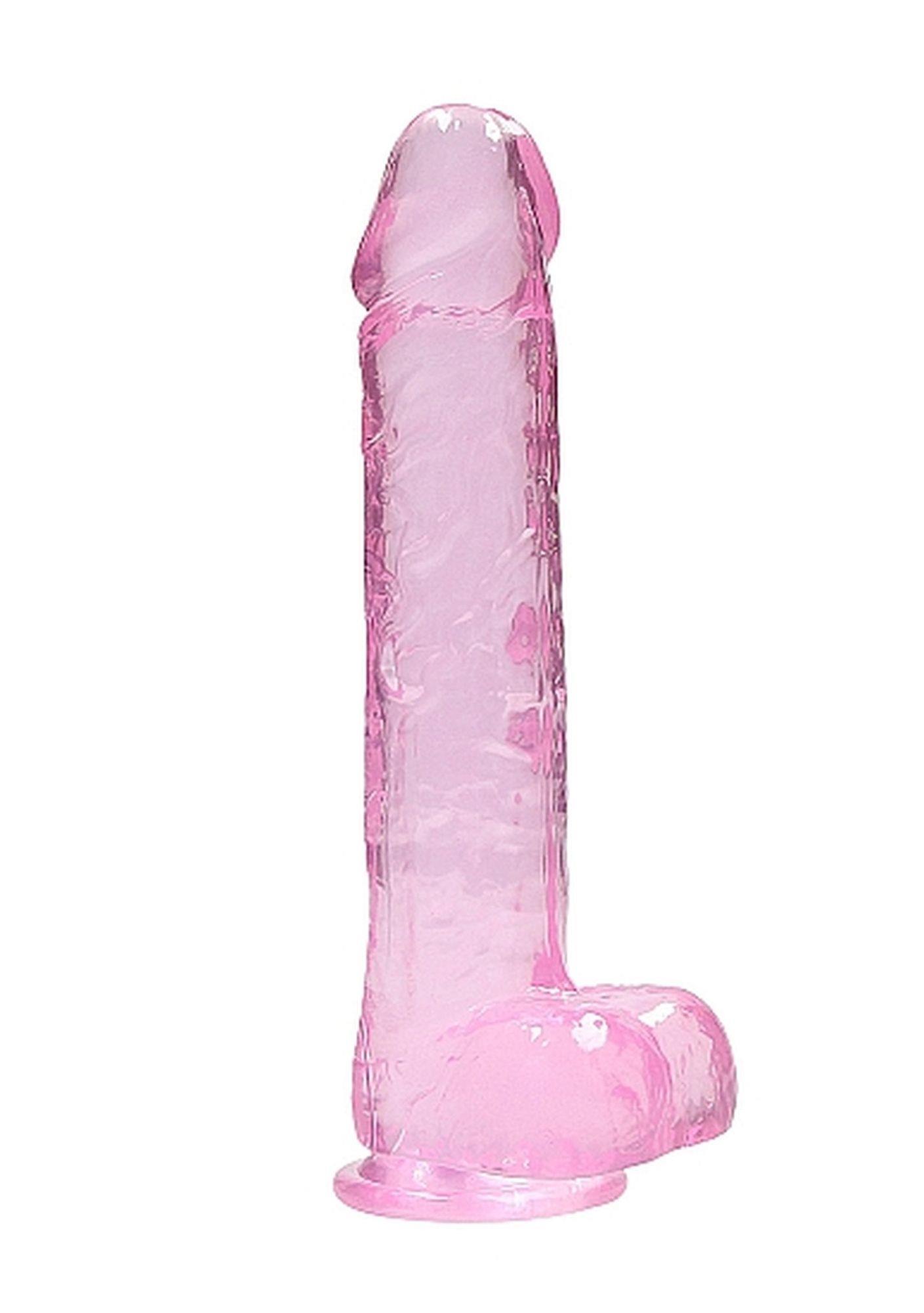 Stymulator RealRock Crystal Clear - TPE, z przyssawką