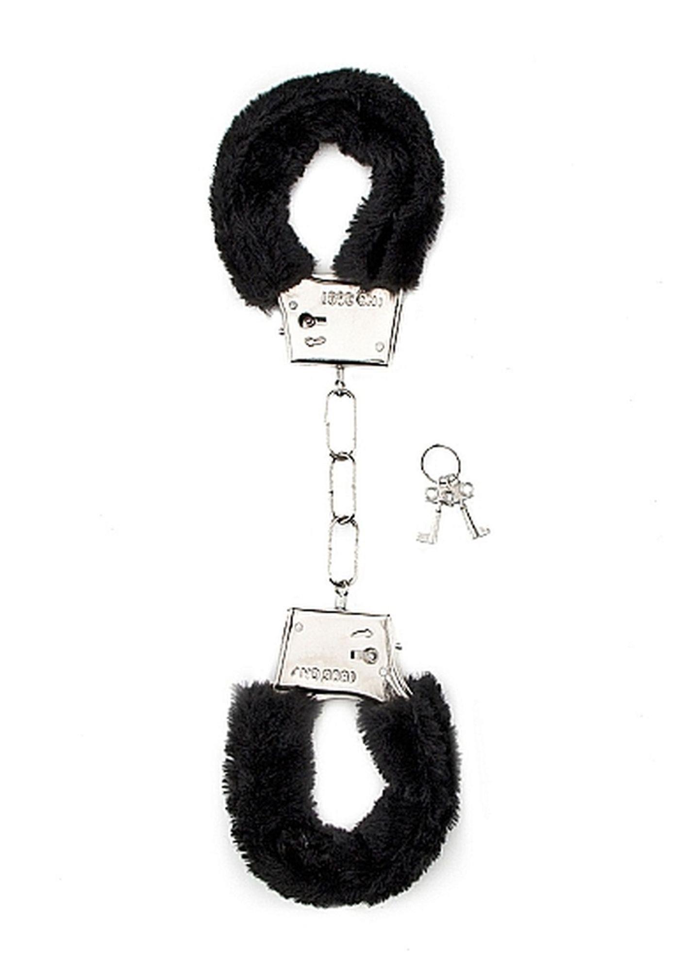 Kajdanki ShotsToys Furry Handcuffs - czarne futerko