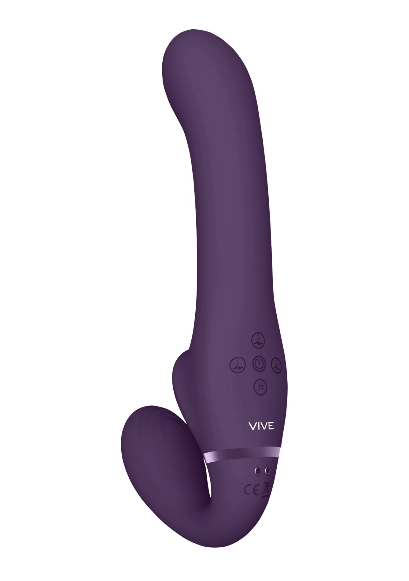 Zestaw strap-on Vive AI - podwójna wibracja, silikon