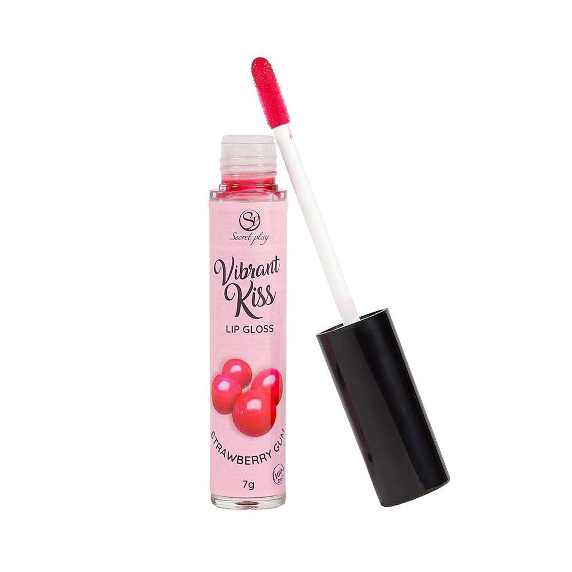 Błyszczyk wibrujący Secret Play Vibrant Kiss - smak gumy truskawkowej