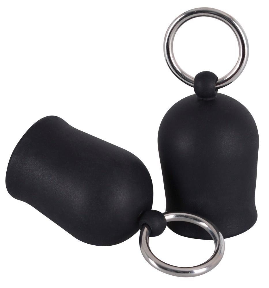 Zaciski na sutki Black Velvets - silikonowe z metalem