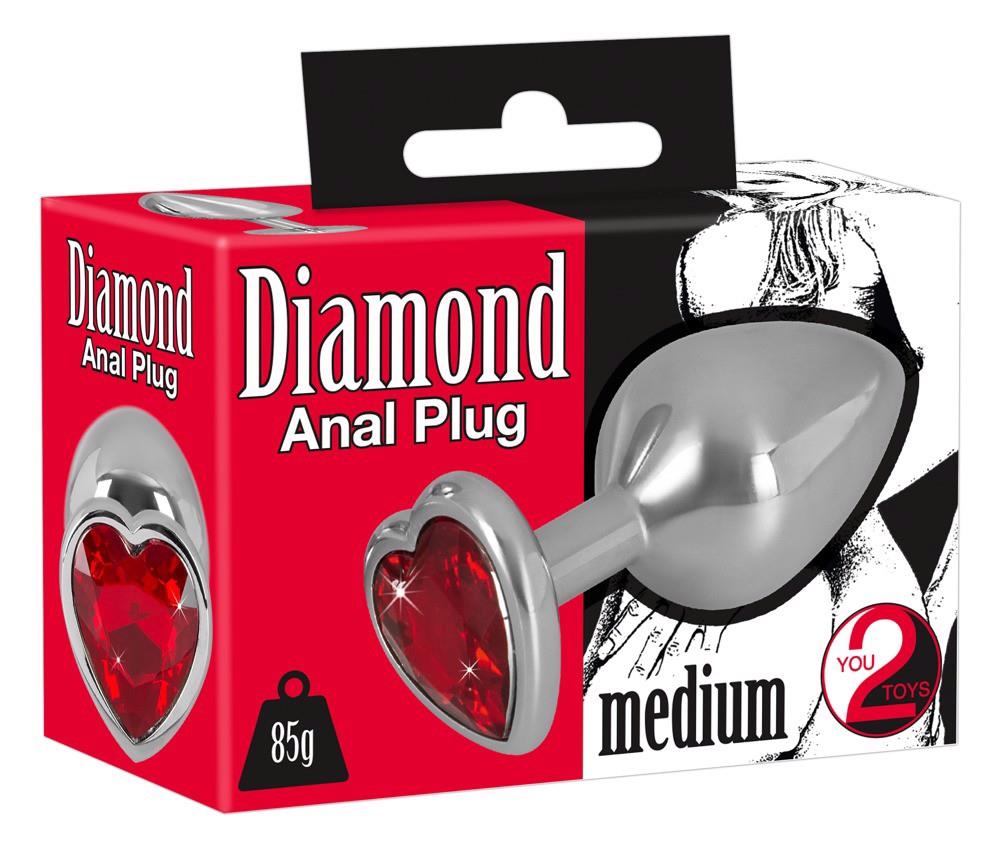 Korek analny You2Toys Diamond - aluminium z kryształkiem
