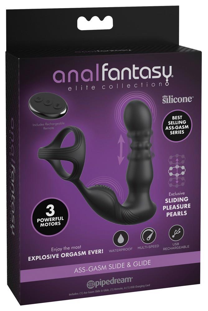 Masażer prostaty Anal Fantasy Elite Ass-Gasm Slide&Glide - silikon, 3
