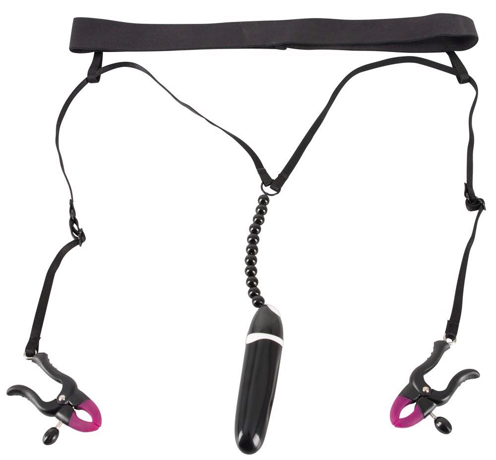 Zaciski Bad Kitty Spreader String - z wibratorem