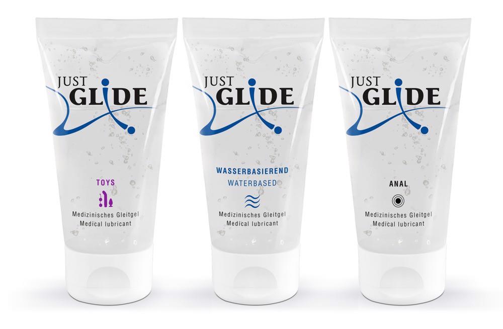 Zestaw lubrykantów Just Glide 3x50 ml - na bazie wody