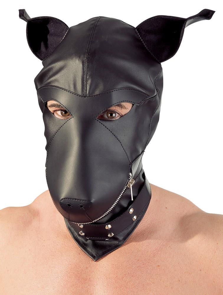 Maska fetish Collection Dog - czarna imitacja skóry