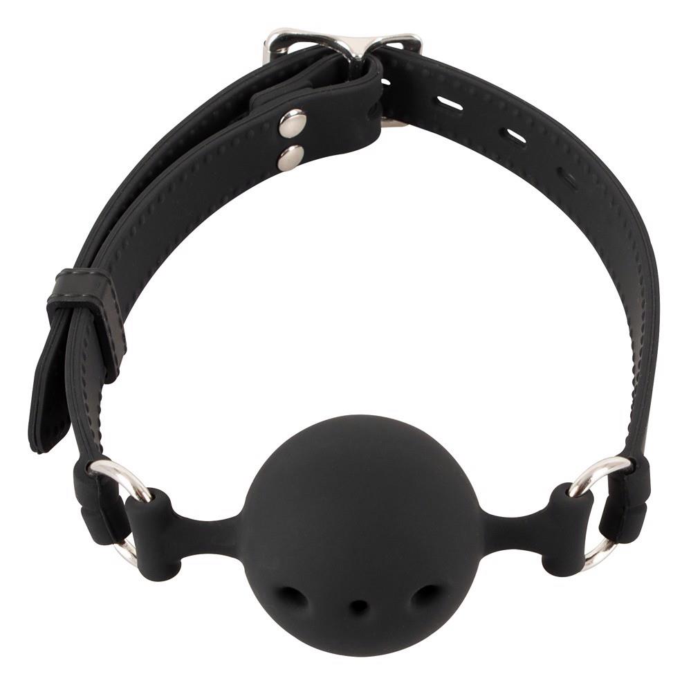 Knebel Bad Kitty Silicone Gag - czarny, silikonowy, regulowany