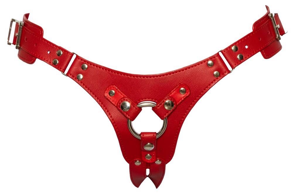 Zestaw strap-on Bad Kitty Red S-L - regulowany, czerwony