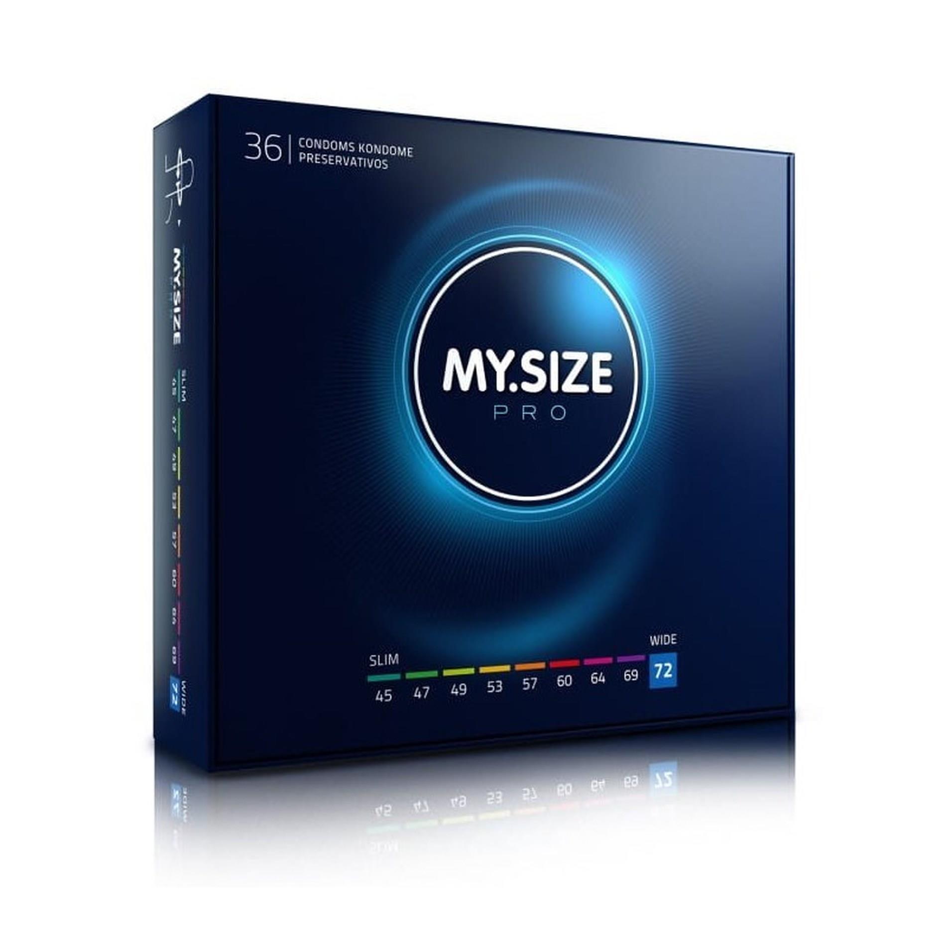 Prezerwatywy My.Size Pro 72 - rozmiar XXL, 36 sztuk