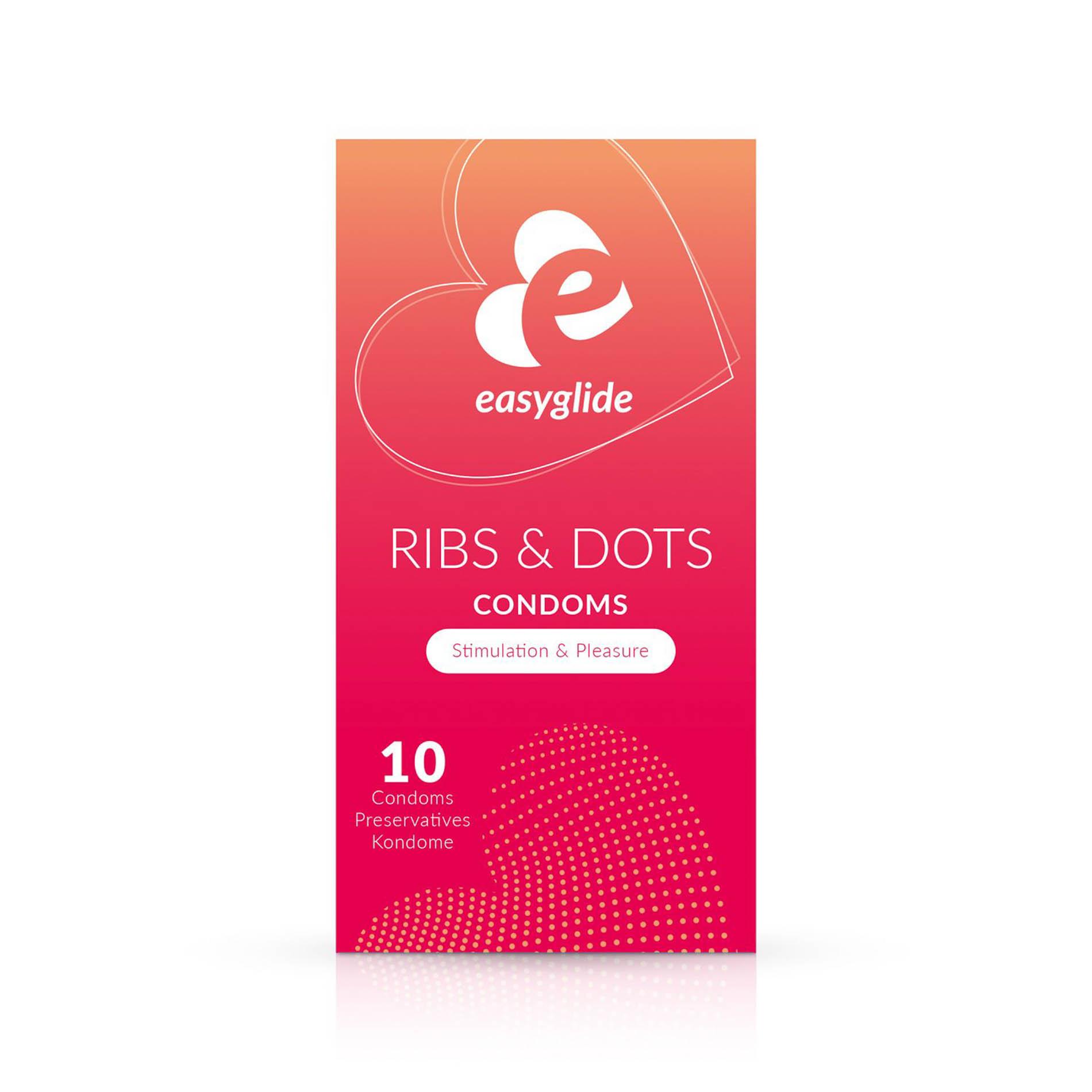 Prezerwatywy EasyGlide Ribbed & Dotted - prążki i wypustki