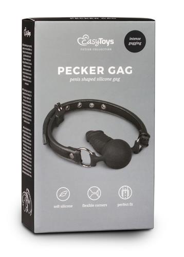 Knebel EASYtoys Pecker Gag - silikon, regulowany pasek