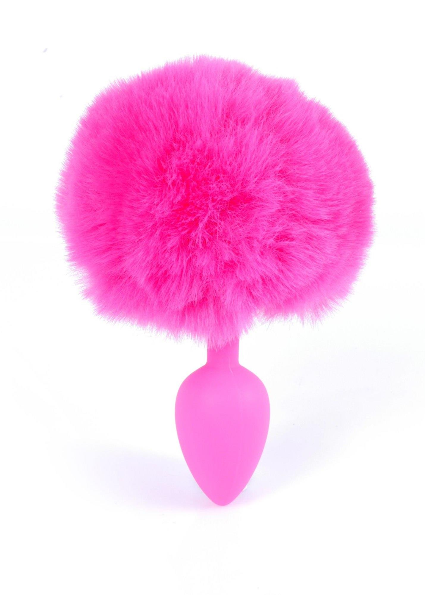 Korek analny Boss Series Bunny Tail - silikon, różowy