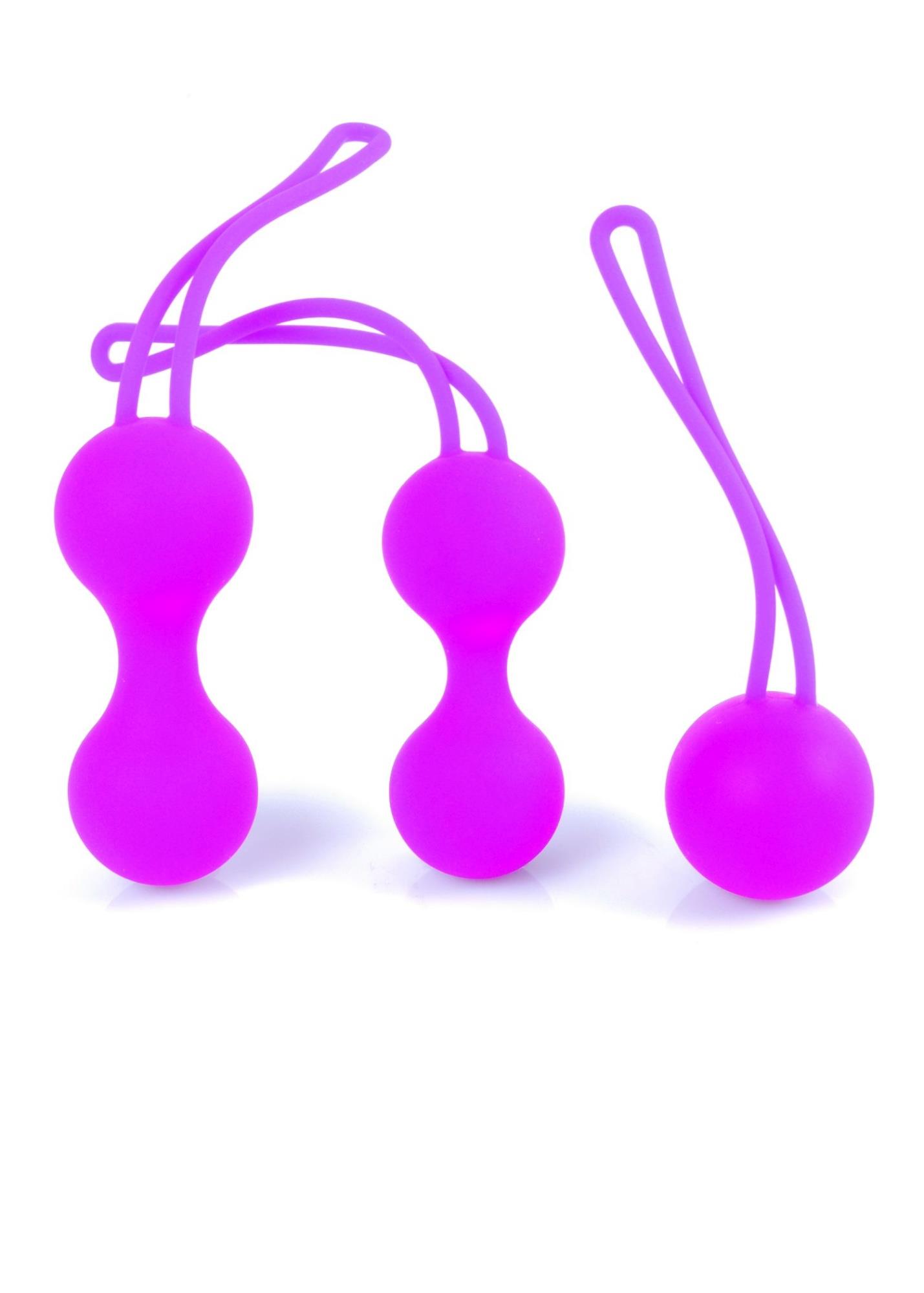 Zestaw kulek Boss Series Purple - silikon, 3 szt.