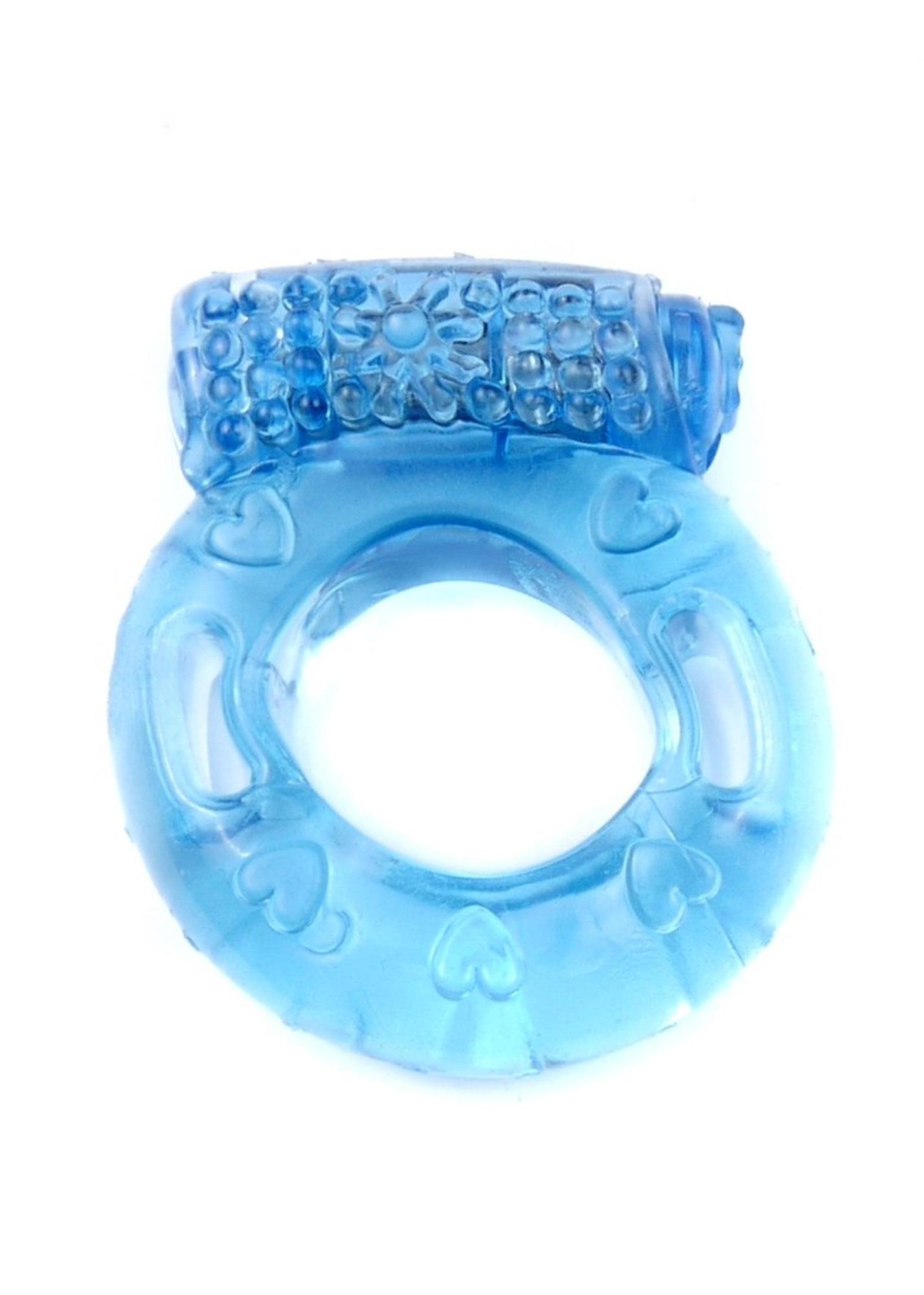 Pierścień erekcyjny wibracyjny Boss Series Blue - silikonowy