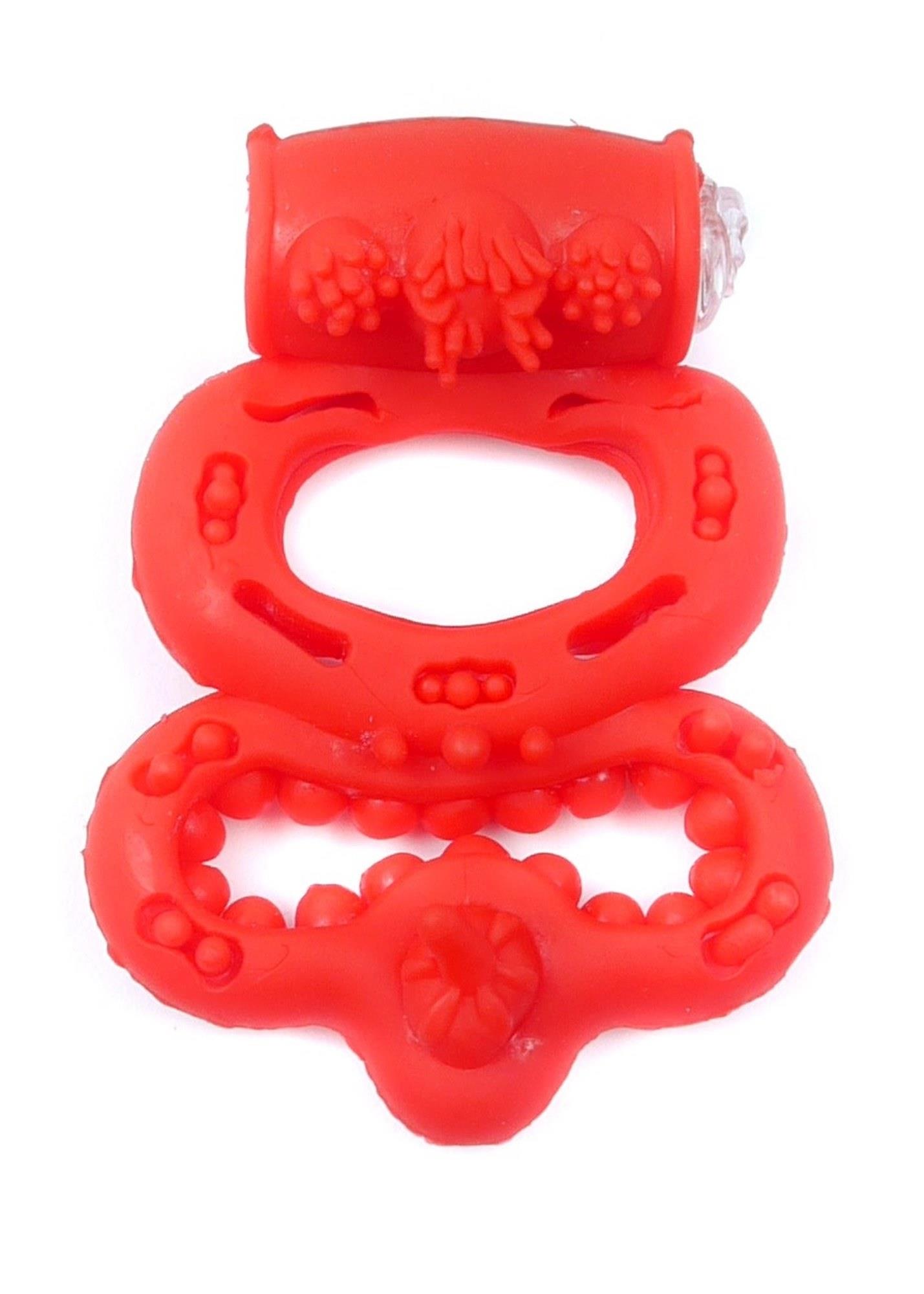 Pierścień erekcyjny wibracyjny Boss Series Vibrating CockRing Red