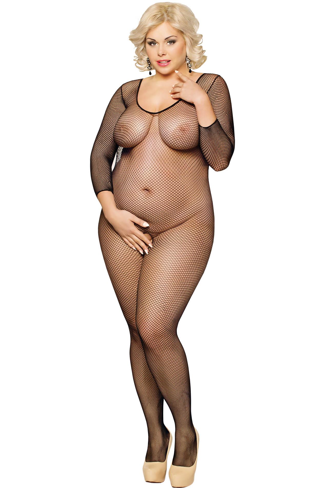 Bodystocking SoftLine Collection Netty - czarny siateczka