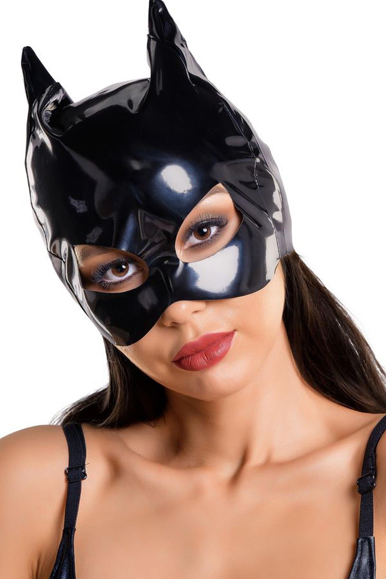 Maska Glossy ANN - błyszcząca czarna OneSize