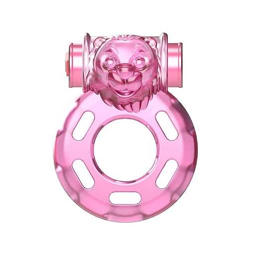 Pierścień erekcyjny wibracyjny Baile Bear Pink - silikon