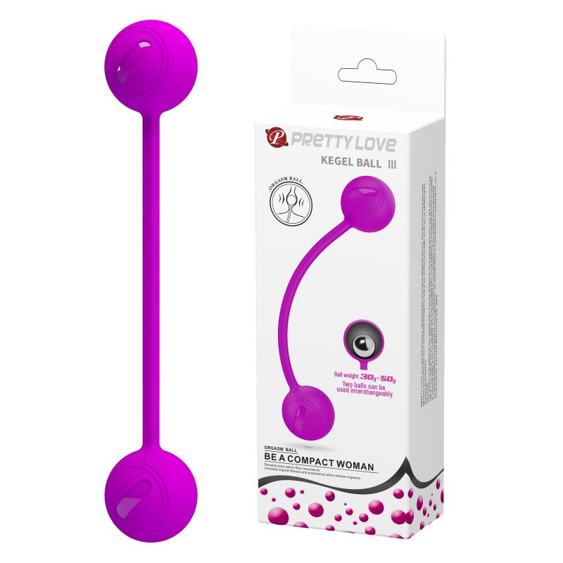 Kulki gejszy Pretty Love Kegel Ball III - fioletowy pasek