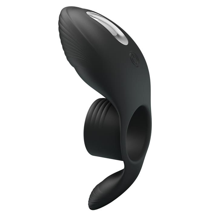 Pierścień erekcyjny wibracyjny Pretty Love Silicone 7-funkcji czarny