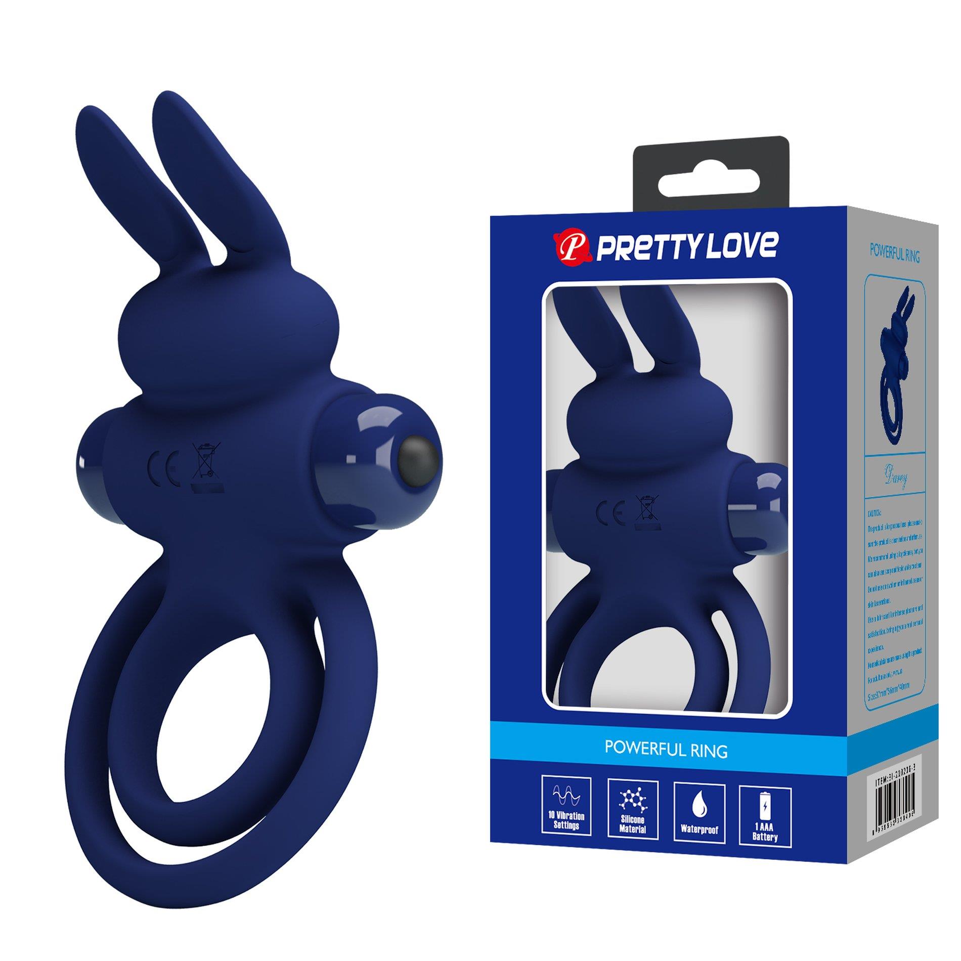 Pierścień erekcyjny wibracyjny Pretty Love Powerful ring - silikon