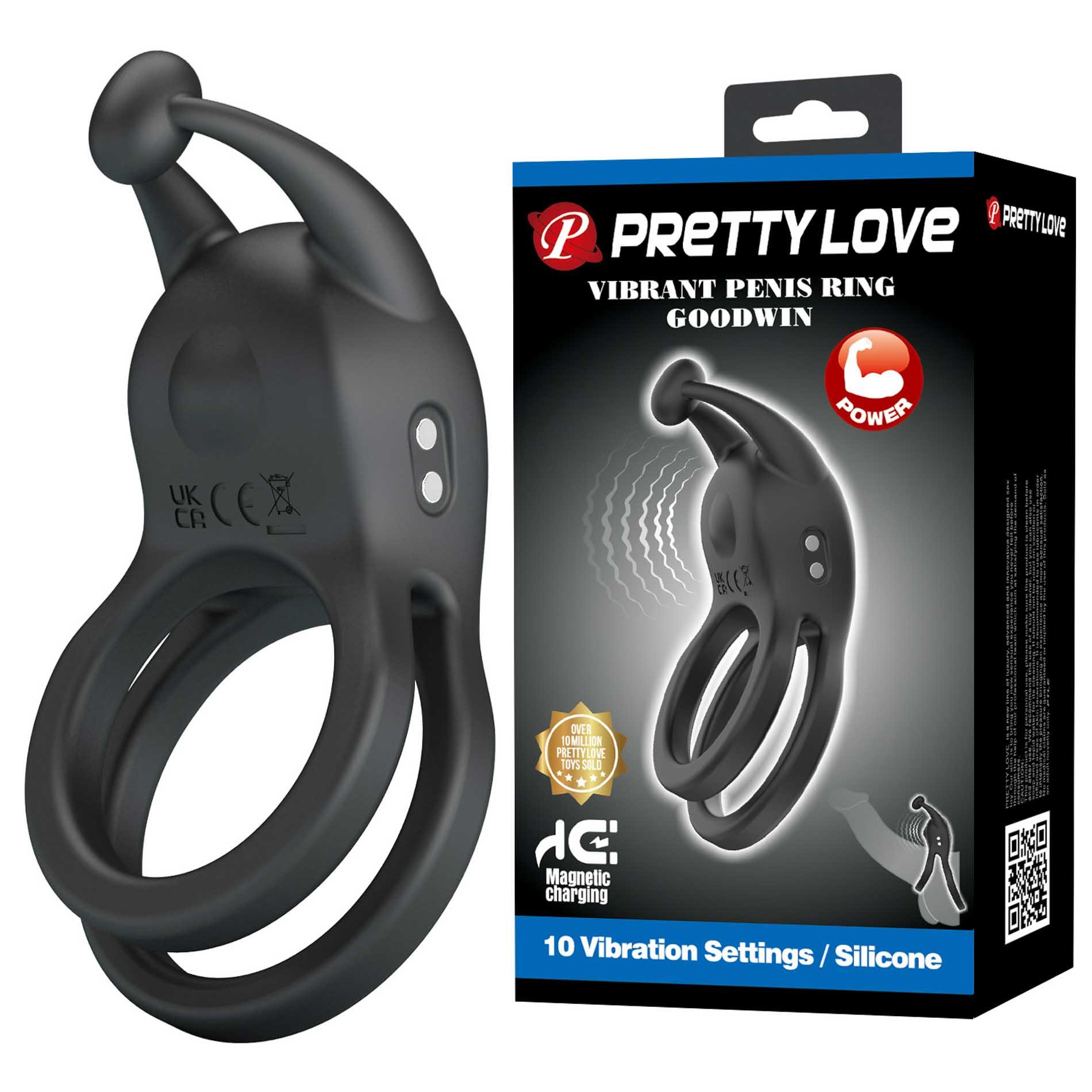 Pierścień erekcyjny wibracyjny Pretty Love Goodwin - silikon