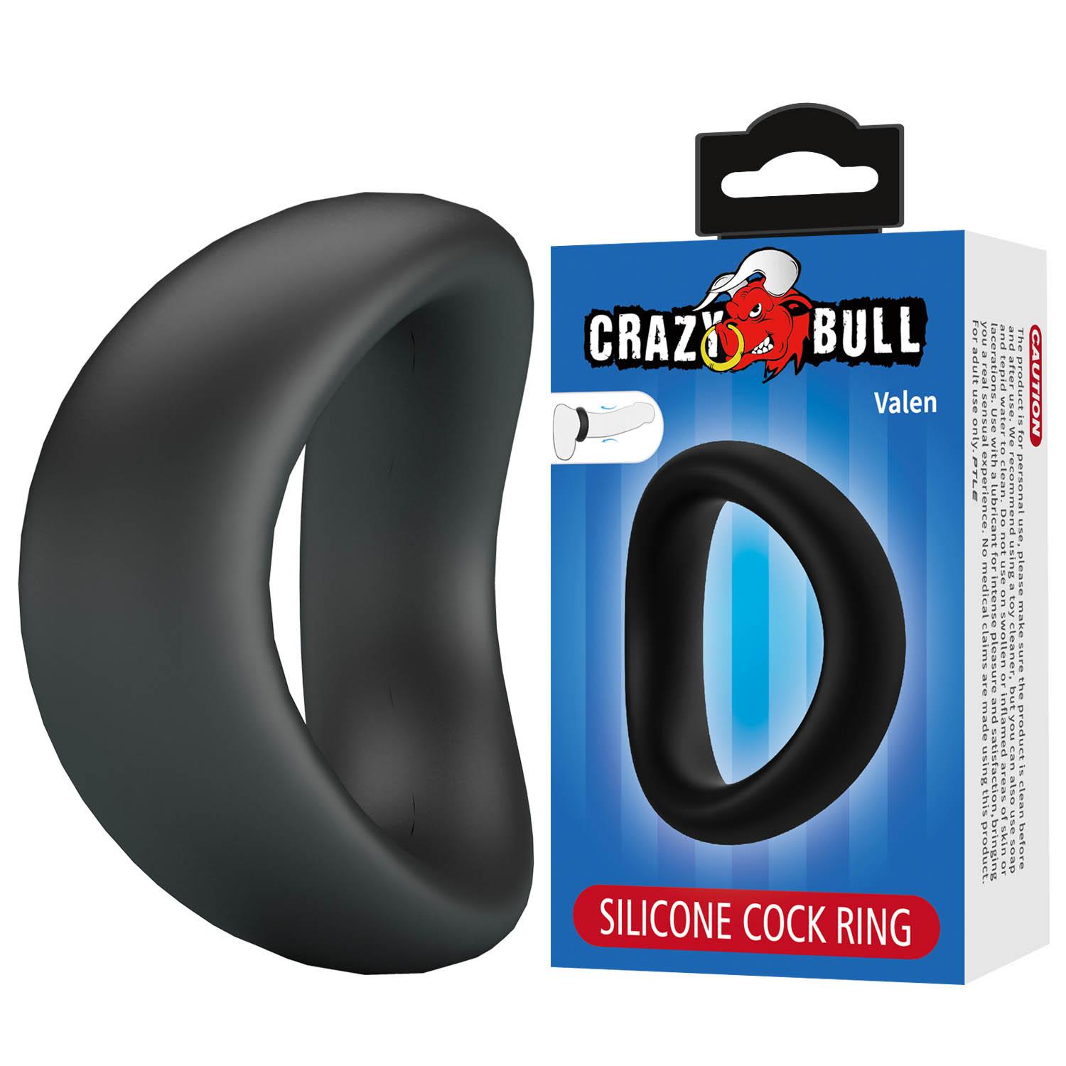 Pierścień erekcyjny Crazy Bull Valen - silikon, rozciągliwy