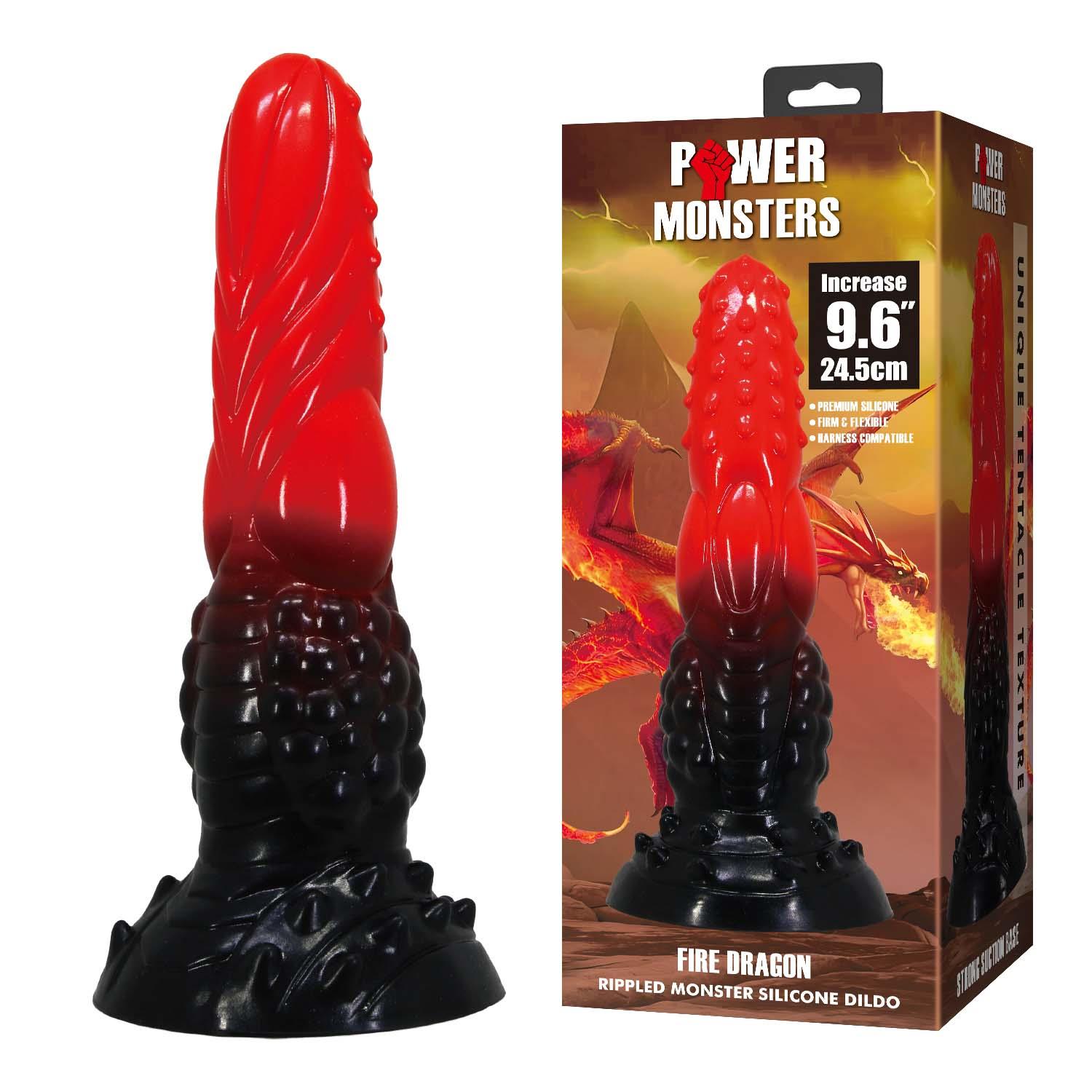 Stymulator Power Fire Dragon - silikon, z przyssawką